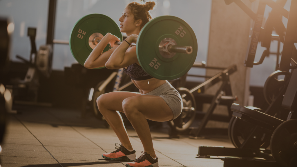 Client doing strength training work